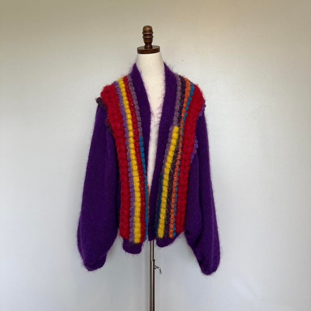 Vintage handmade one of a kind wool cardigan sweater